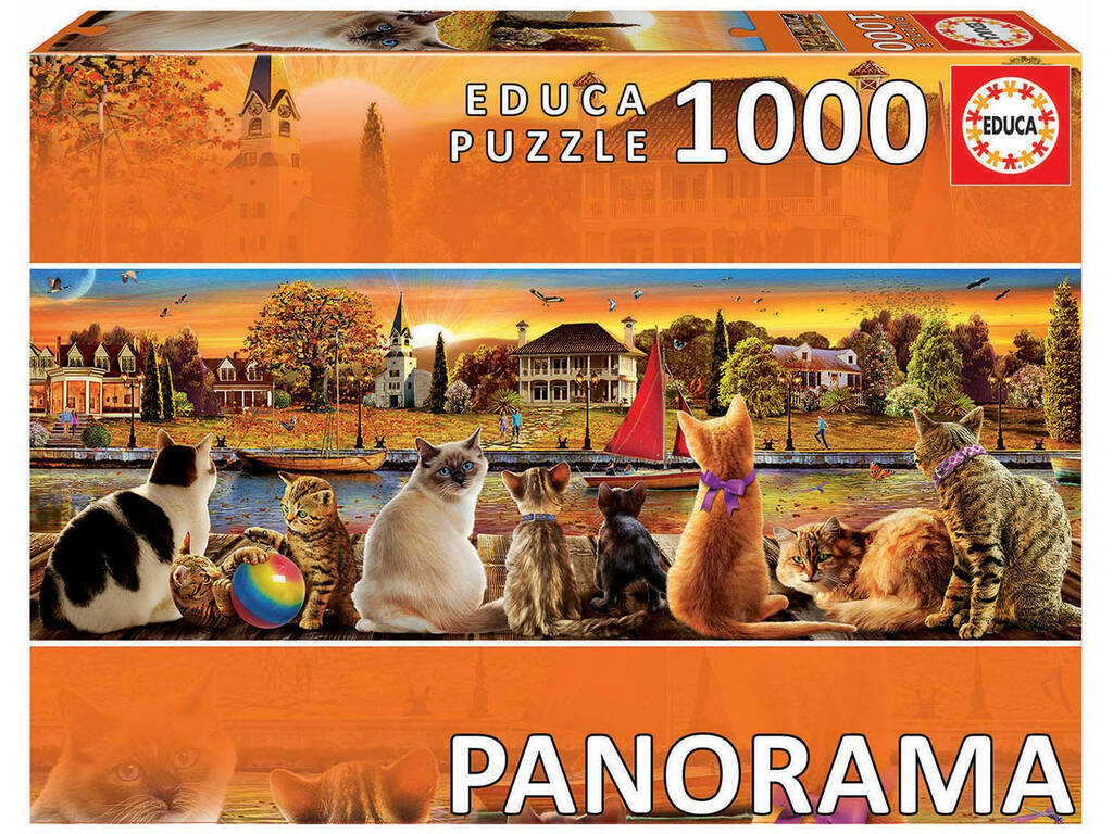Puzzle 1.000 Gatos En El Embarcadero Panorama Educa 18001