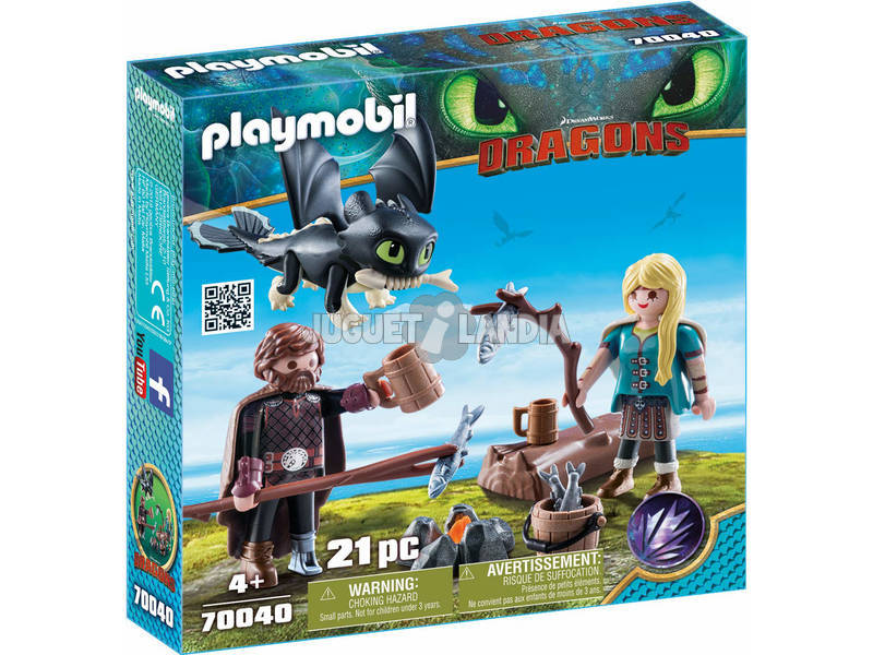 Playmobil Comme Dresser Votre Dragon Hipo et Astrid avec bébé Dragon 70040