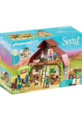 Playmobil Spirit Establo con Fortu, Pru y Abigail 70118