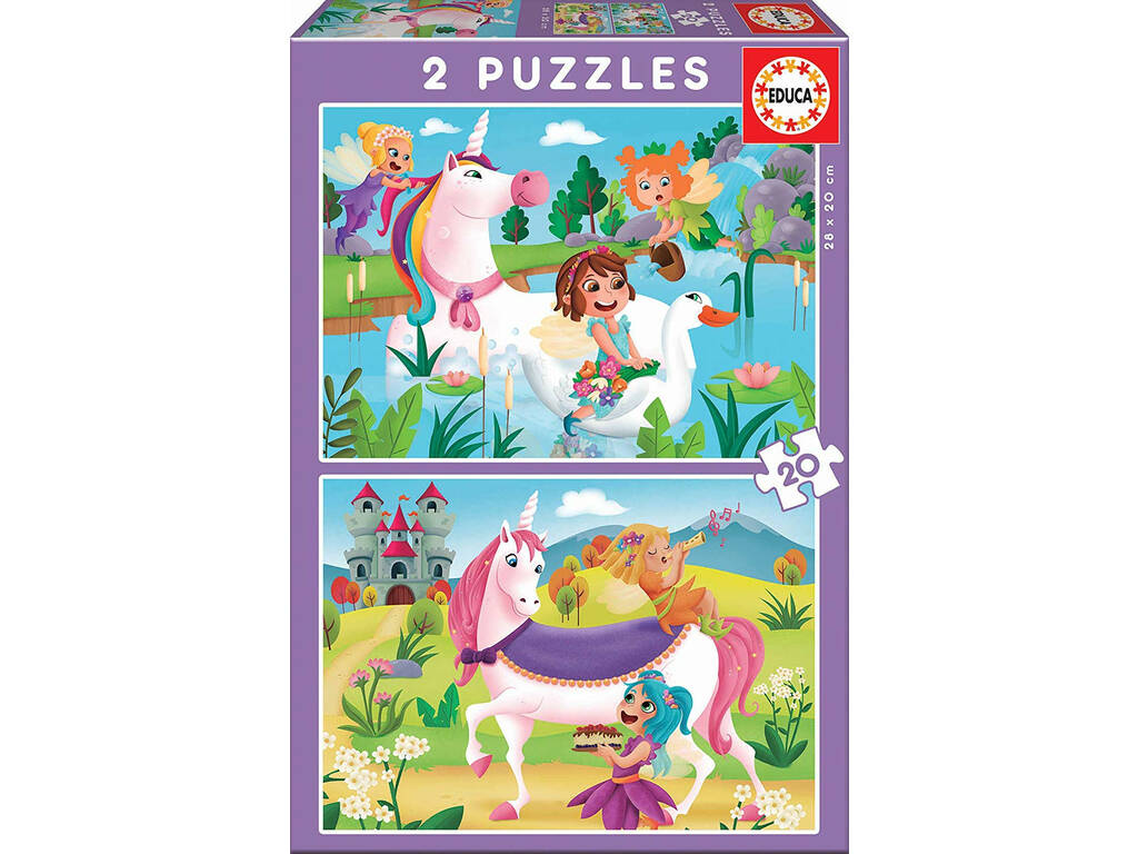 Puzzle 2X20 Unicornios y Hadas Educa 18064