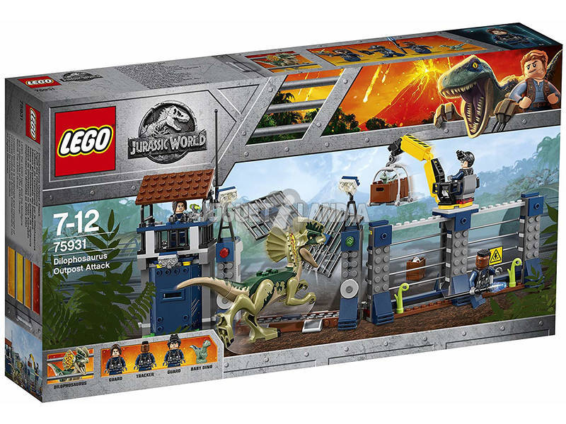 Lego Jurassic World Ataque del Dilofoaurio al Puesto de Vigilancia 75931