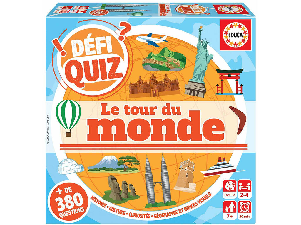 Defi Quiz Le Tour Du Monde Francese Educa 18156