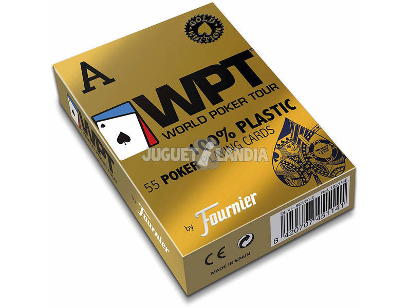 Poker Spielkarte WPT 100% Plastik Gold Edition Fournier 1033745