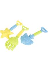 Attrezzi da spiaggia 26 cm. 3 pezzi