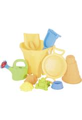 Seau de Plage Ch�teau 21x20 cm. Avec des Accessoires 10 Pi�ces