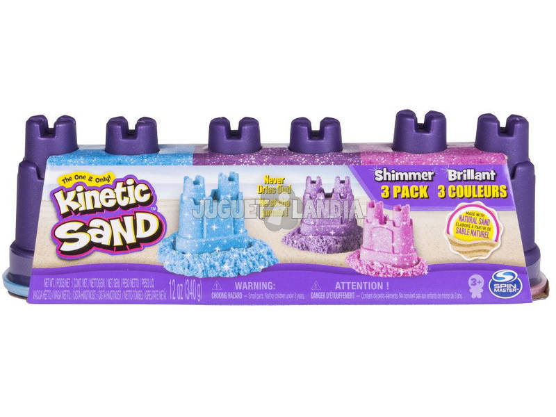 Kinetic Sand 3 Cores Brilhantes Bizak 61921457