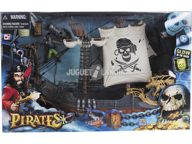 Barco Pirata com Figuras e Acessórios