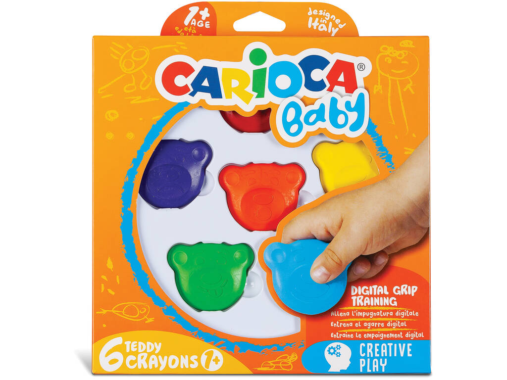 Crayons / Ceras Teddy 6 Cores Carioca 42956