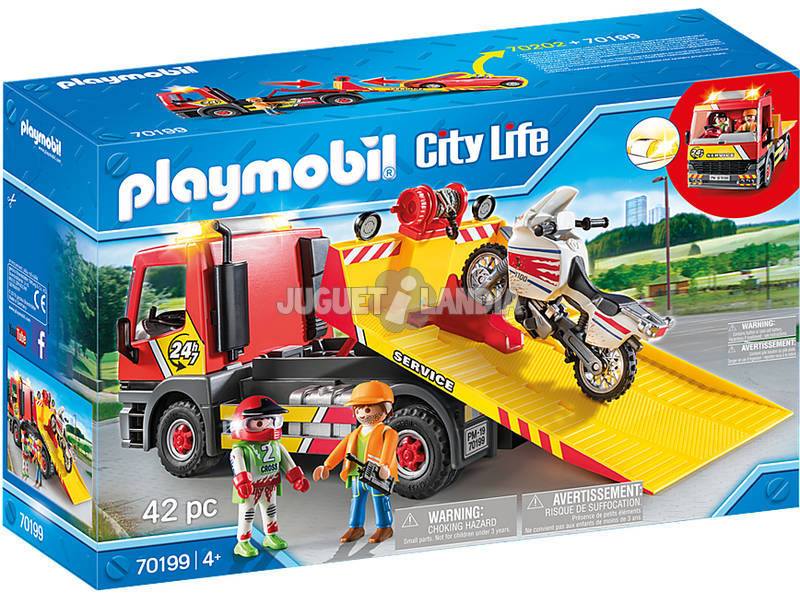 Playmobil Fahrzeuge Stadt Kran mit Anhänger 70199
