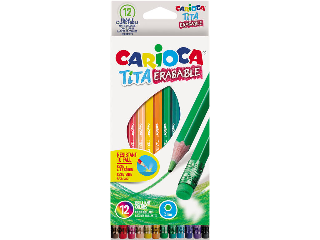 Caja 12 Lápices Colores Borrables Carioca 42897