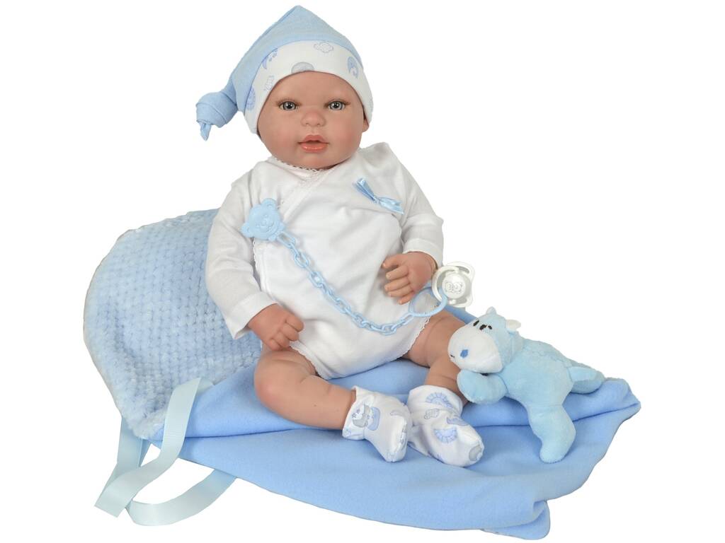 Muñeco Bebé Reborn Azul Joel 45 cm con Manta Arias 98021