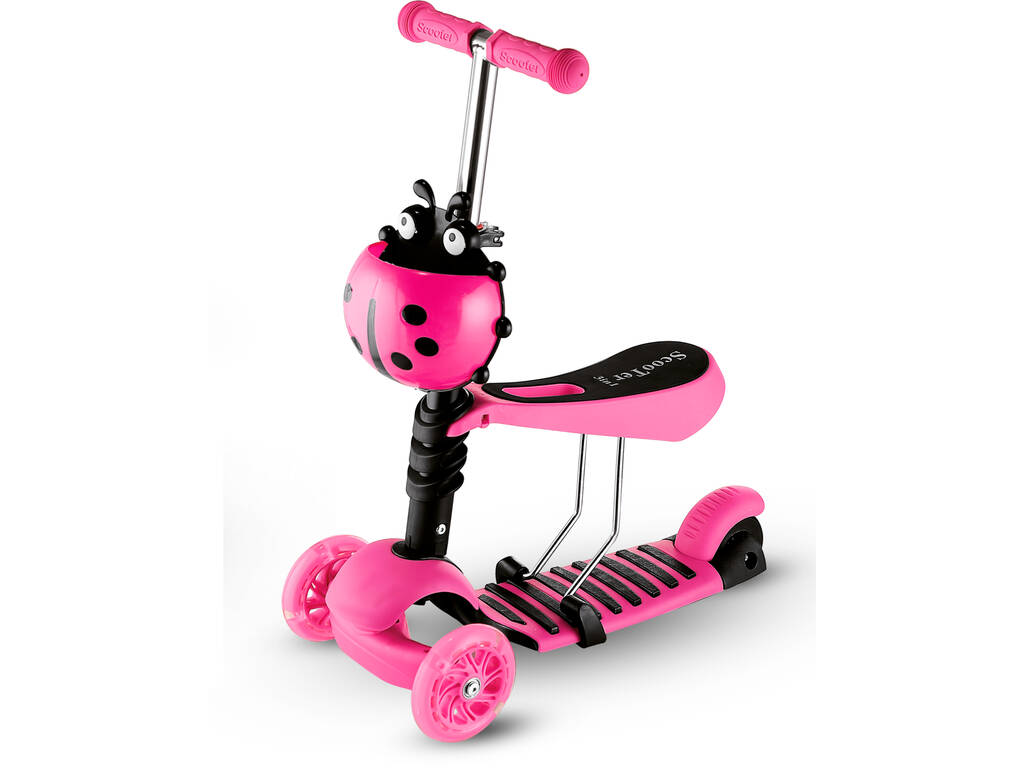 Pink 2-in-1 3-Rad-Scooter