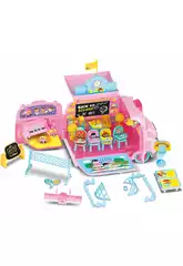 Station de Jeux Bus Scolaire Transformable 47 pièces avec Poupée 12 cm.