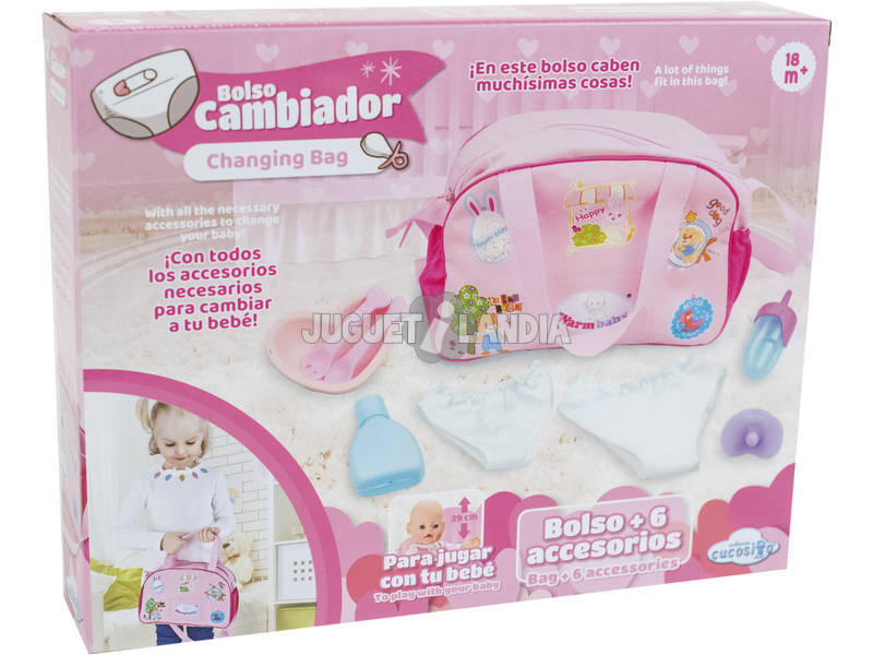 Bolso cambiador para muñeco con accesorios bebé