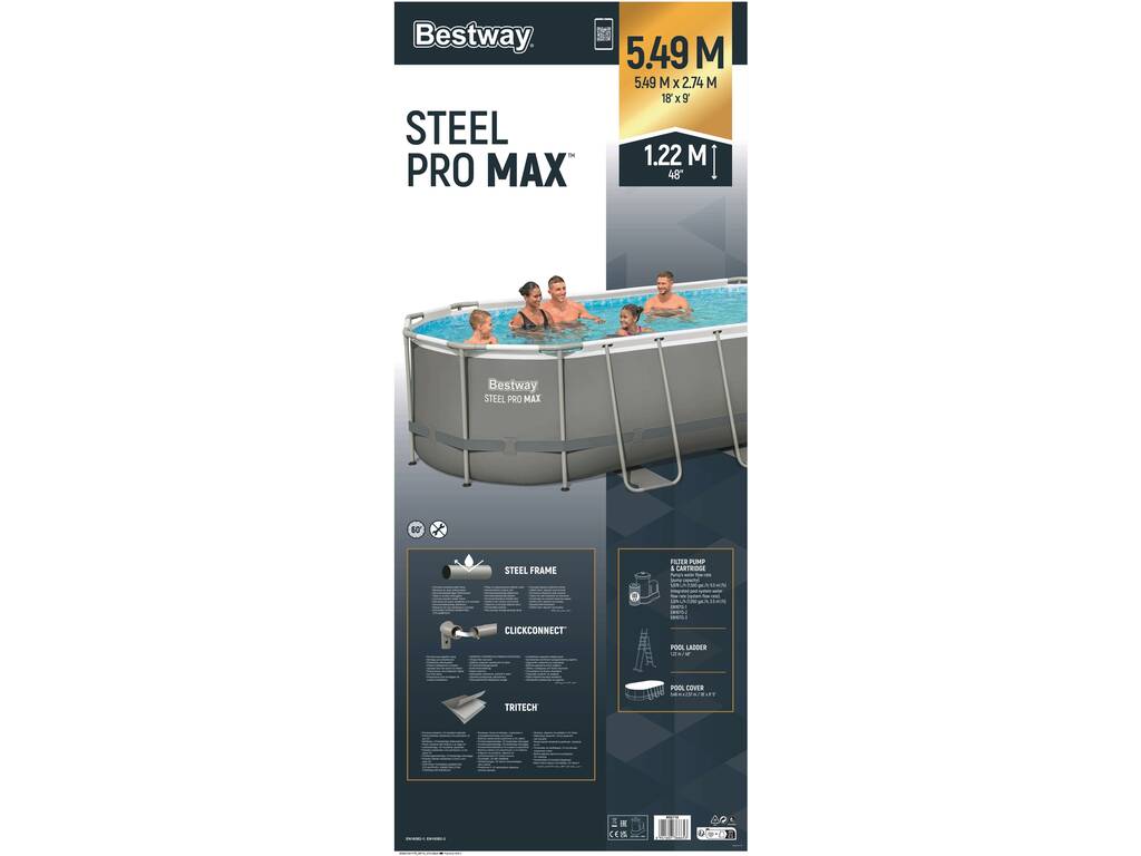 Piscina Fuori terra Power Steel 549x274x122 cm. Bestway 56710