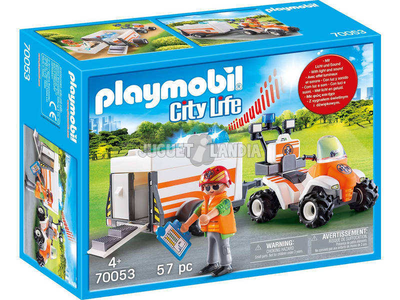Playmobil Quad de Secours avec Remorque 70053