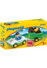 Playmobil 1,2,3 Auto mit Pferdeanhänger von Playmobil 70181