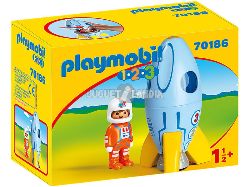 Playmobil 1,2,3 Astronauta com Foguete Playmobil 70186