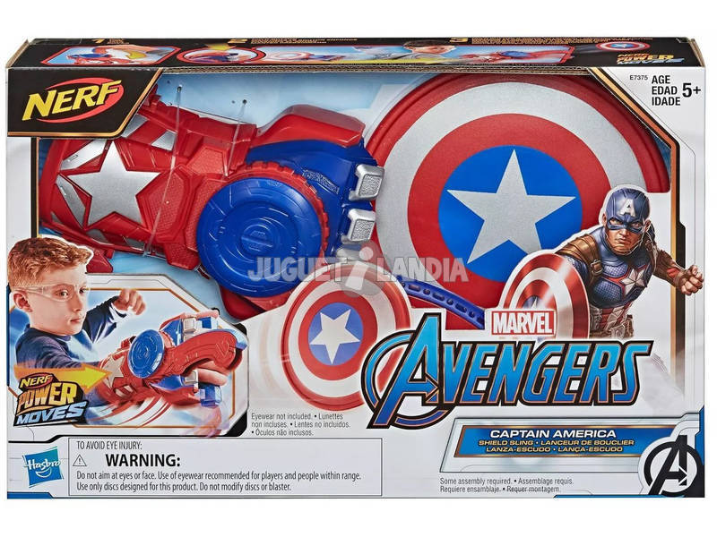 Avengers Nerf Power Moves Lança Escudo Capitão América Hasbro E7375