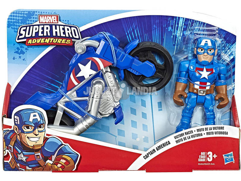 Marvel Super Hero Aventures Capitán América con Moto Hasbro E6262