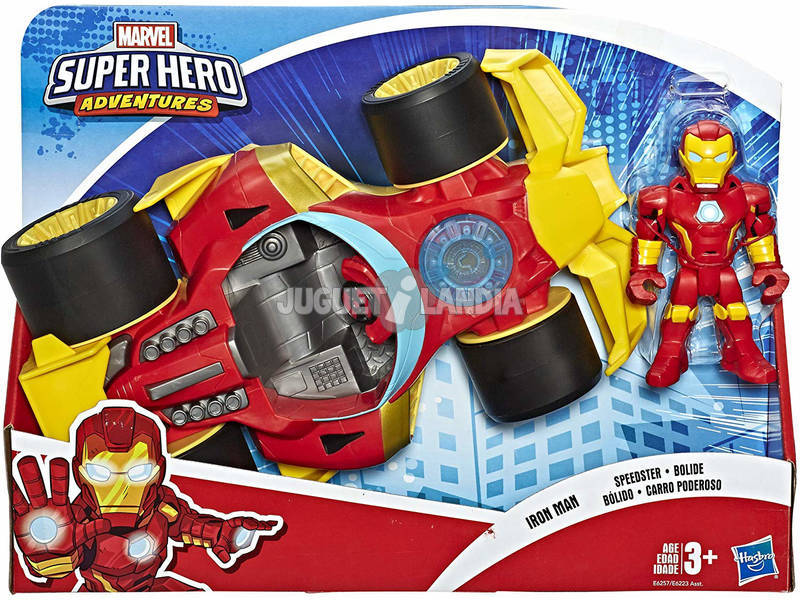 Avengers Super Hero Adventures Iron Man con Bolide Hasbro E6257