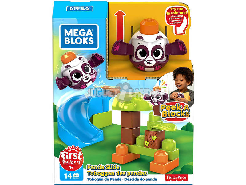 Mega Bloks Panda Lanza y Rueda De Peek a Block Mattel GKX68