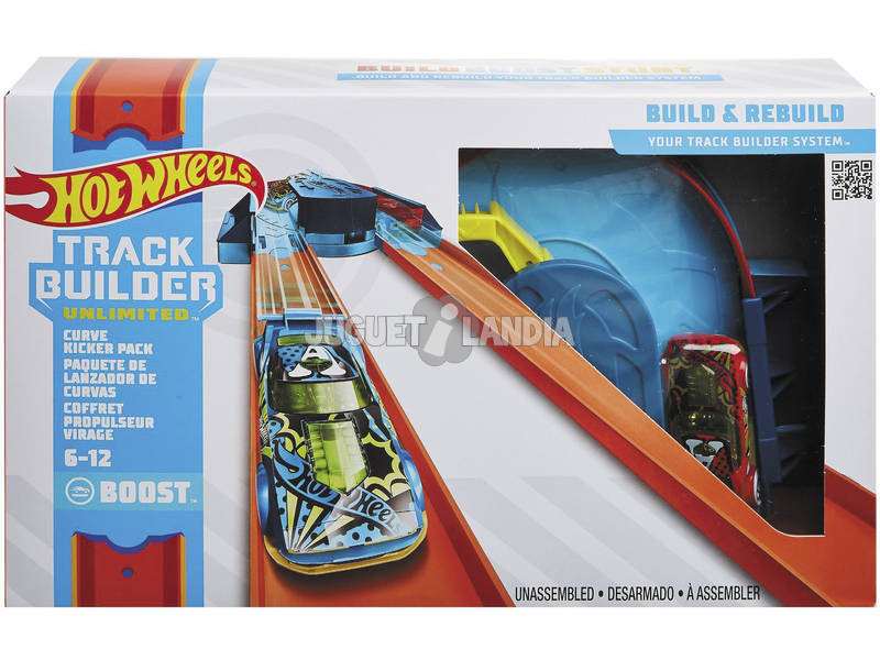 Hot Wheels Track Builder Unlimited Pack di Propulsore di Curve Mattel GLC93
