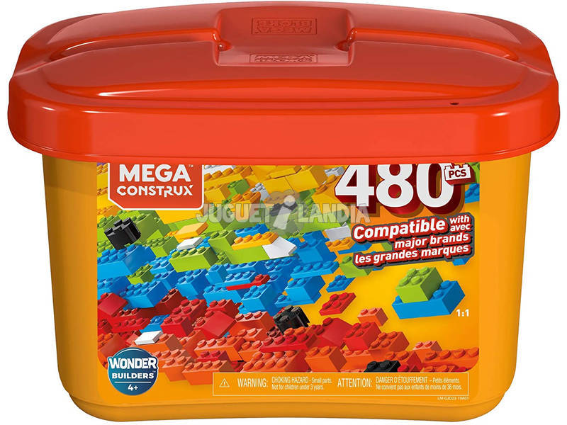 Mega Construx Builders Seau Orange 480 Pièces Mattel GJD23