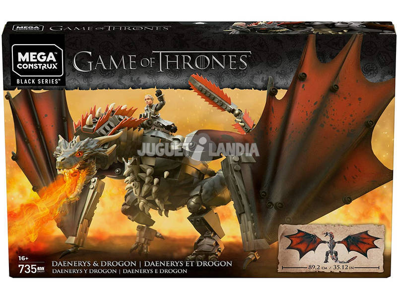 Jogo de Tronos Mega Construx Daenerys e Drogon Mattel GKG97