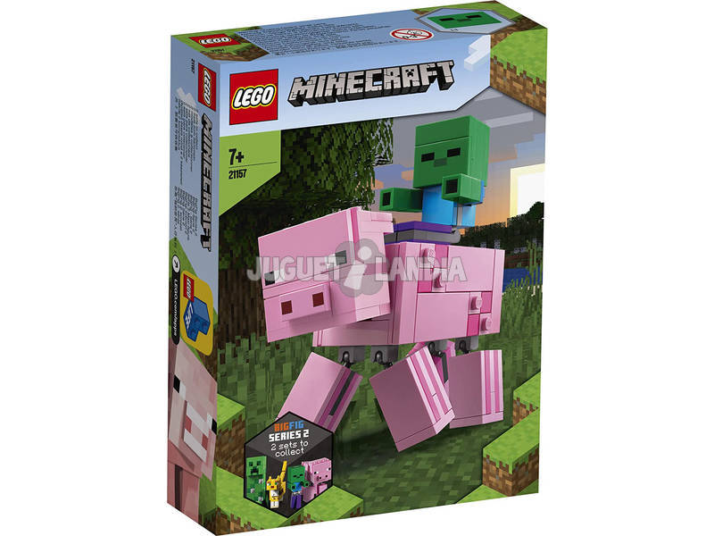 Lego Minecraft Big Fit Porco com Bebé Zumbi 21157