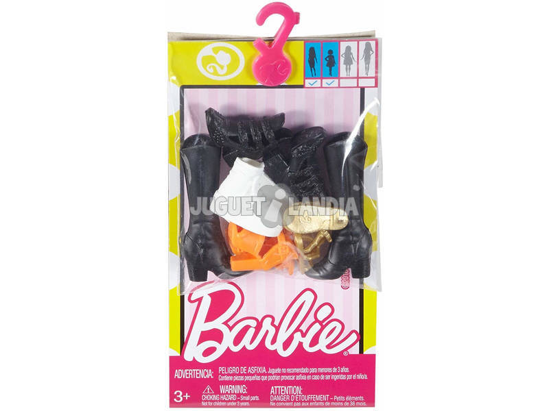 Barbie Pack de Zapatos Botas Altas, Zapatillas, Zapatos y Chanclas Mattel FCR92