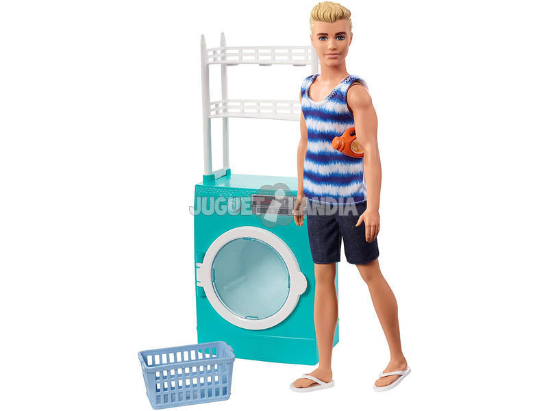 Barbie Boneco Ken e Móveis Máquina de lavar Mattel FYK52