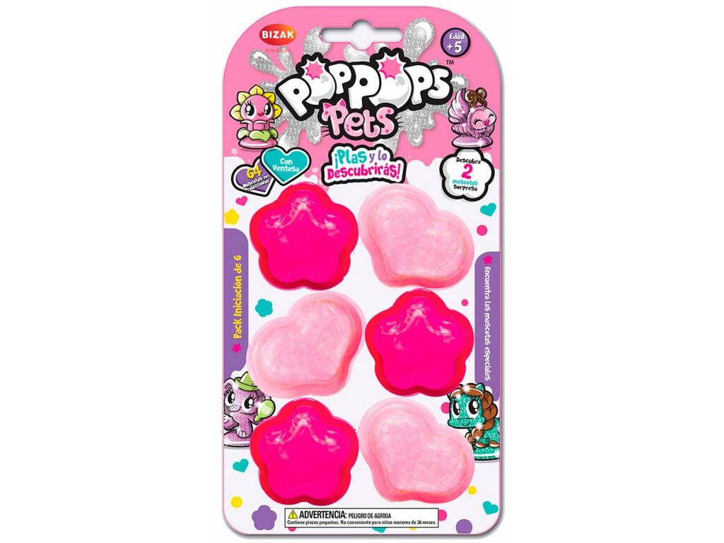 Pop Pops Pets Pack Starter di 6 Bizak 6327 3001