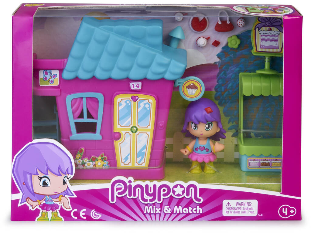 Pinypon Mini Pinkfarbenes Haus mit Figur von Famosa 700015606
