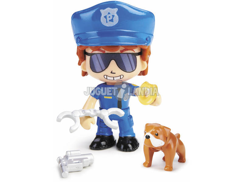 Pinypon Action Figurine Policier avec Bulldog Famosa 700015151