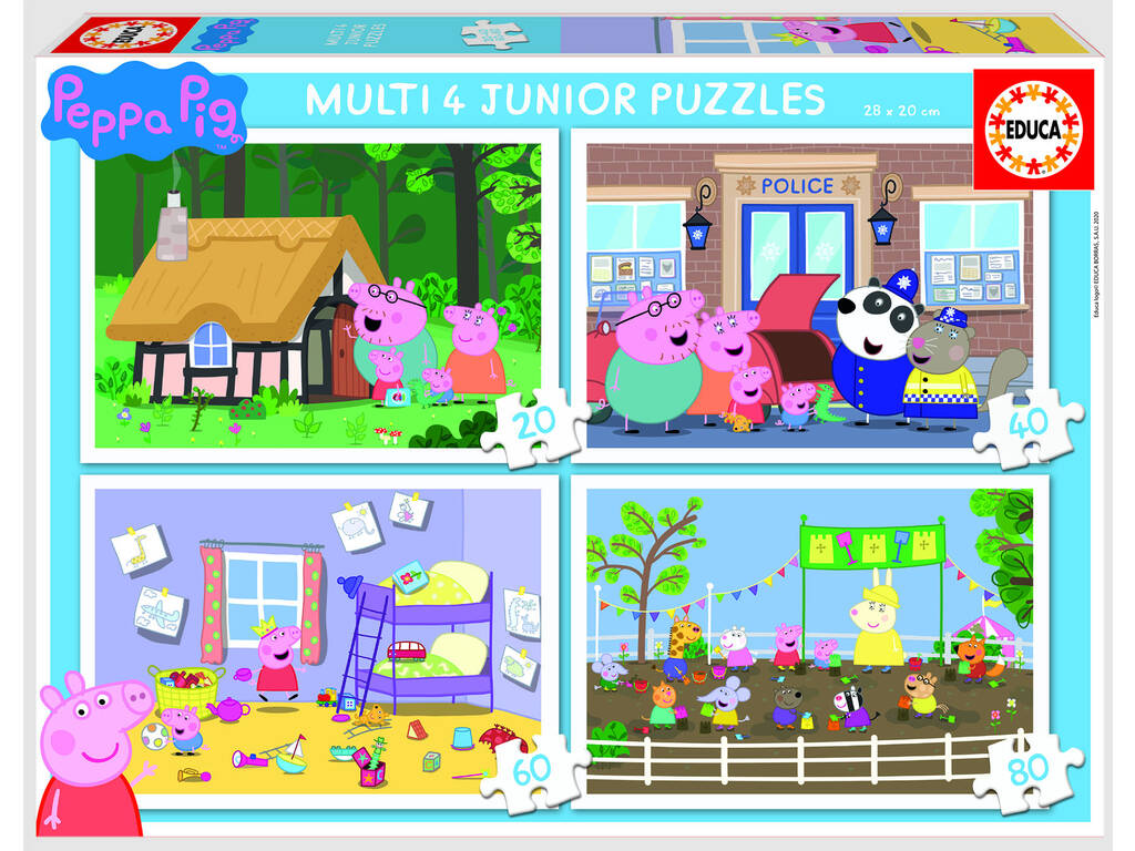 Puzzle Multi 4 Junior Peppa Pig 20-40-60-80 Educa 18645