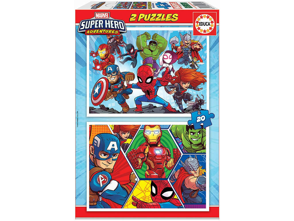 Puzzle 2x20 Marvel Super-héros Adventures Educa 18648