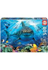 Puzzle 500 Gran Tiburón Blanco Educa 18478