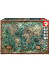 Puzzle 8000 Mapamundi Histrico Educa 18017