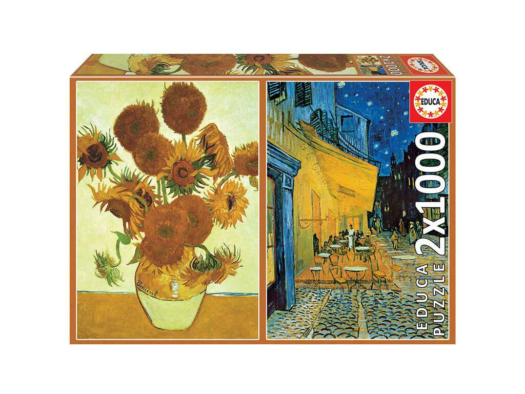 Puzzle 2x1000 Los Girasoles + Terraza de Café Por La Noche, Van Gogh