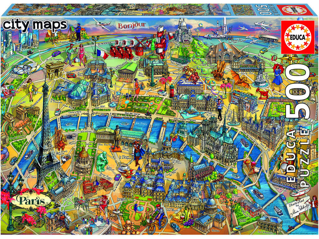 Puzzle 500 Mappa Di Parigi 