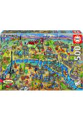 Puzzle 500 Carte De Paris 