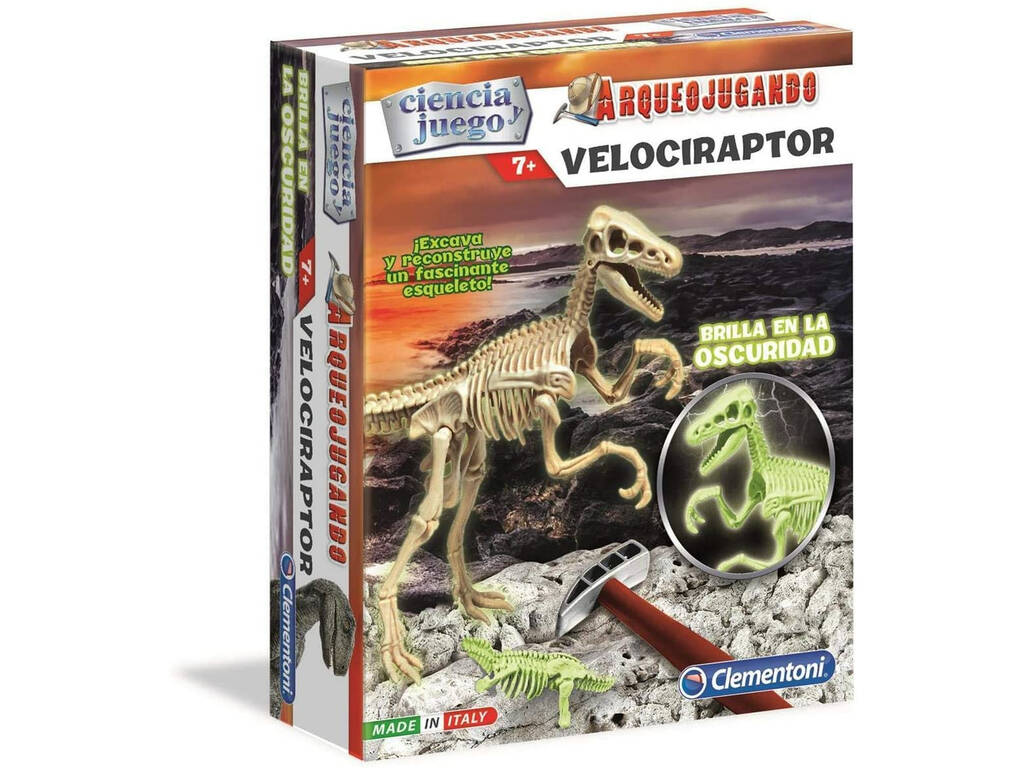 Arqueojugando Velociraptor Fosforescente Clementoni 55352