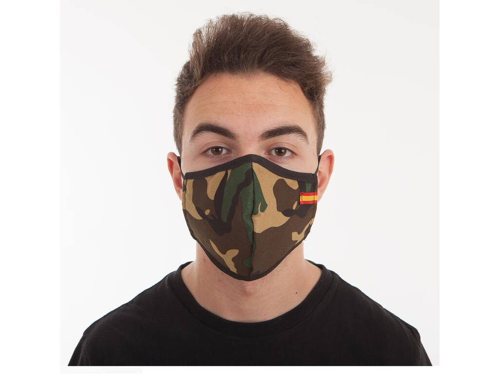 Masque Homologué 3 Filtres Lavable et Réutilisable Camouflage Drapeau