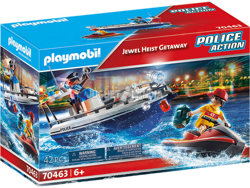 Playmobil Pattuglia della Guardia Costiera e Ladro in Moto d'acqua 70463