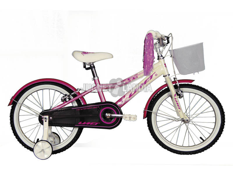 Bicicleta de 18 Diana Cor-de-rosa e Branca com Cesto Umit 1871-35