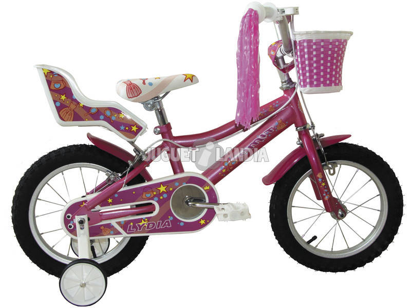 Bicicleta 14 Lydia com Cesto e Assento para Boneca Umit J1461