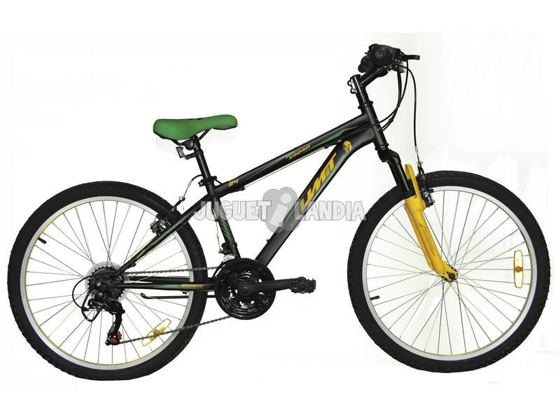 Bicicletta XR-240 Nero e Verde con Cambio Shimano 18v e Sospensione Anteriore Umit 2470CS-74