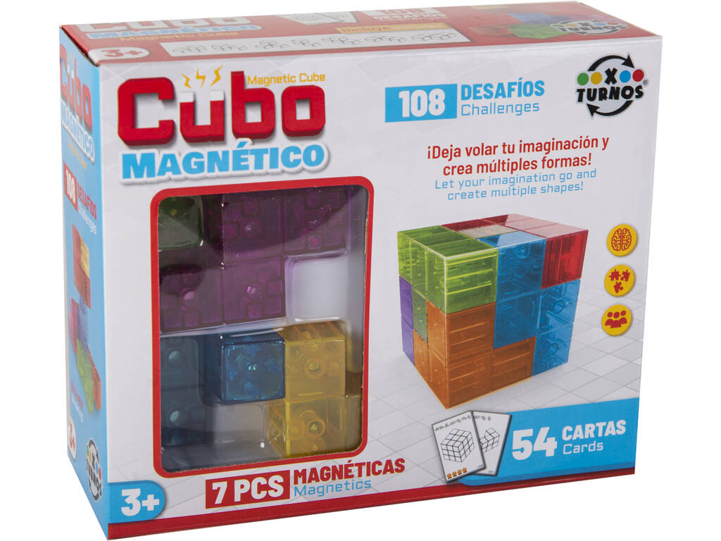Cubo Mágico 7 Piezas Magnético 6x6 cm.
