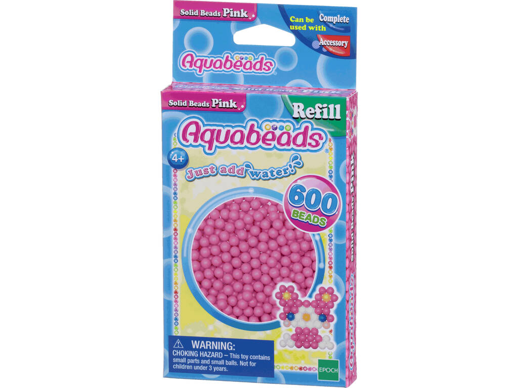 Aquabeads Pack Abalorios Sólidos Rosa Epoch Para Imaginar 32588